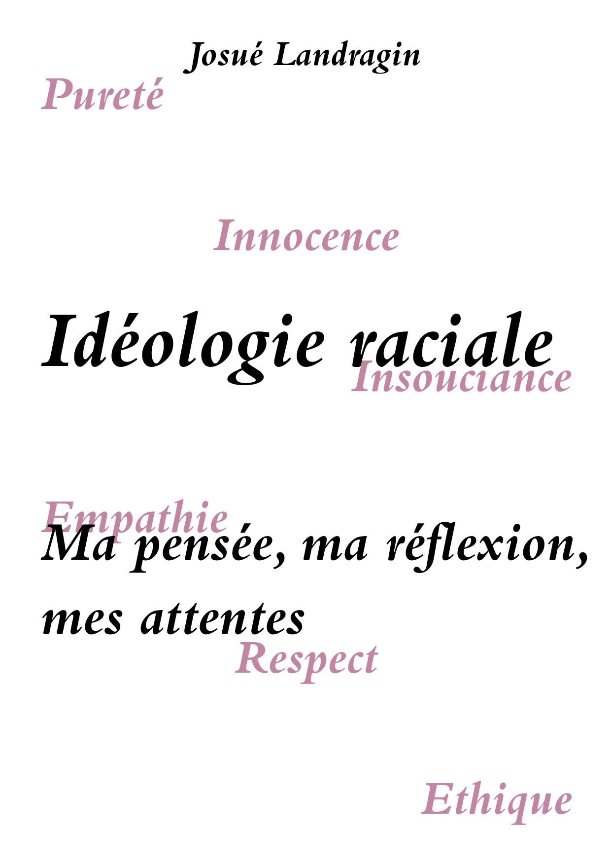 Couverture Idéologie raciale : Ma pensée, ma réflexion, mes attentes
